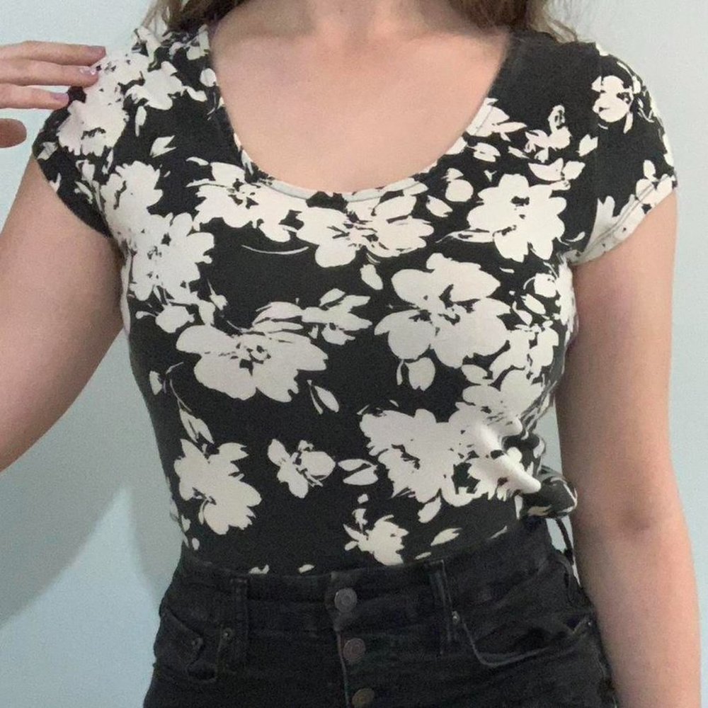 Floral Square Neck Crop Top